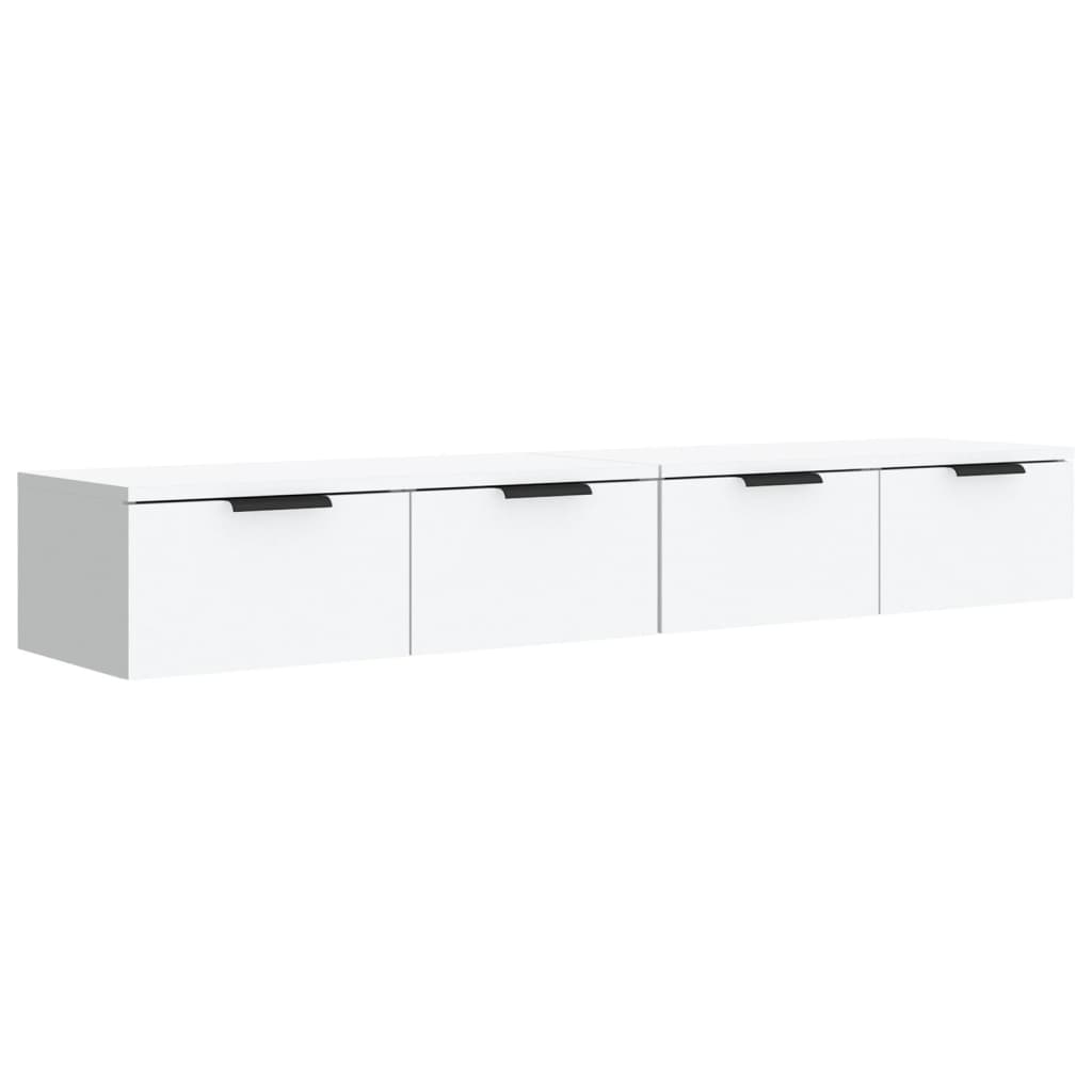 vidaXL Armarios de pared 2 uds contrachapada 68x30x20 cm Blanco, Negro, Roble Sonoma Mueble Almacenaje Estantería para Oficina, Estudio, Dormitorio Estantería/Librería/ mueble de Almacenamiento