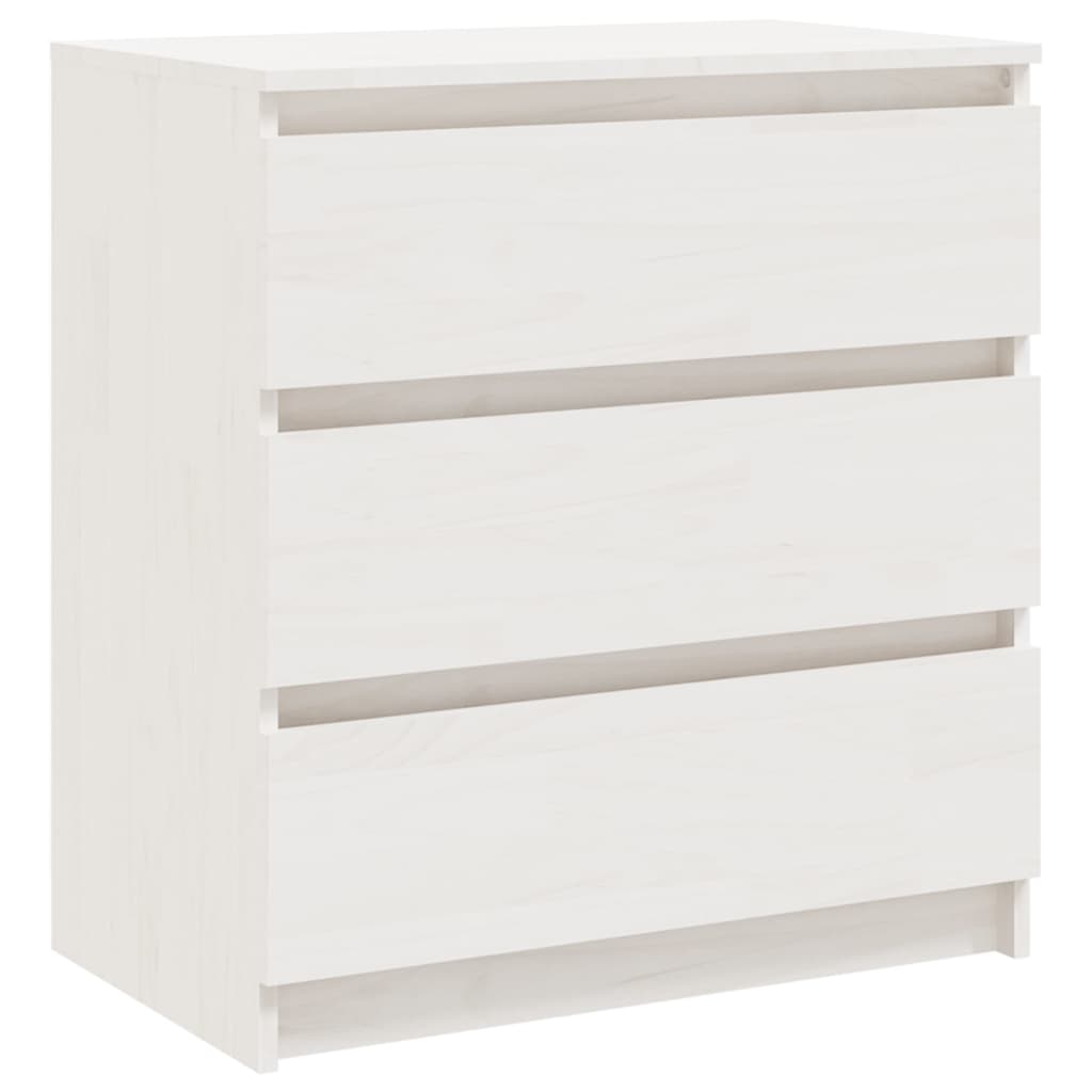 Vidaxl Mesita de Noche Madera Maciza de Pino 60x36x64 Cm Natural, Blanco, Marrón Miel