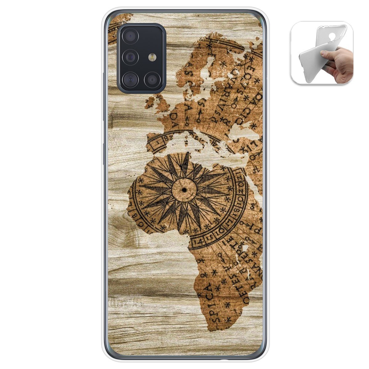 Tumundosmartphone Funda Gel Tpu Samsung Galaxy A51 5G Madera 07 Dibujos Personalizada