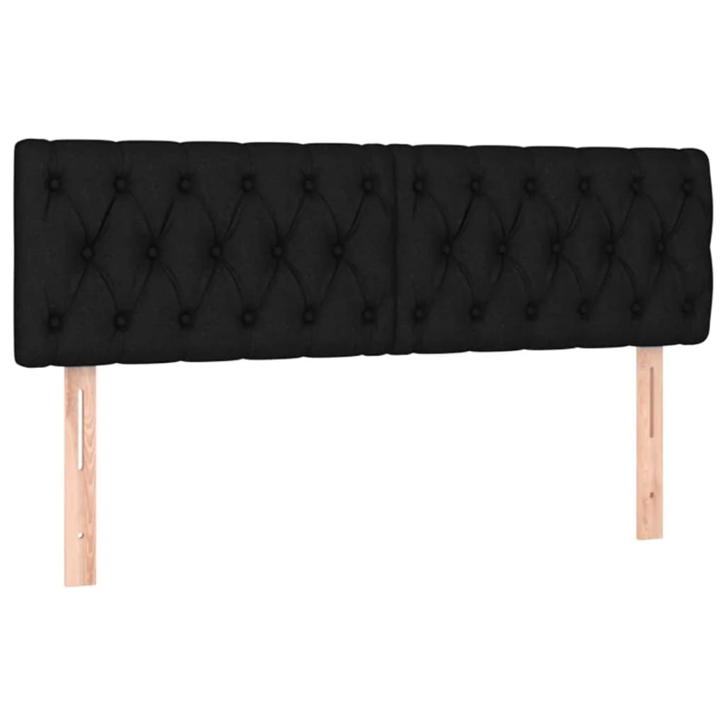 vidaXL Cabeceros tela negro 160x7x78/88 cm