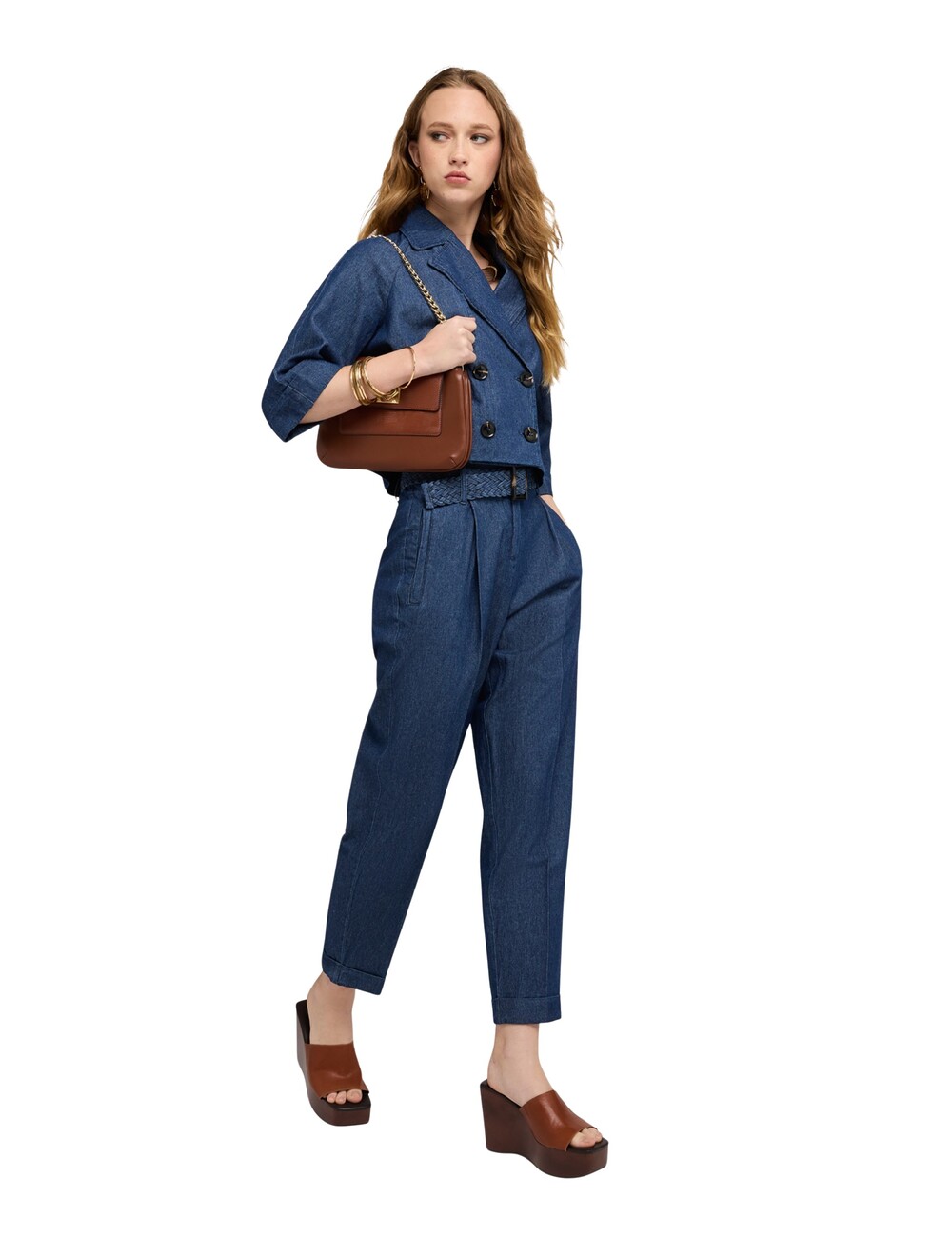 Motivi - Jeans carrot con cinturón trenzado