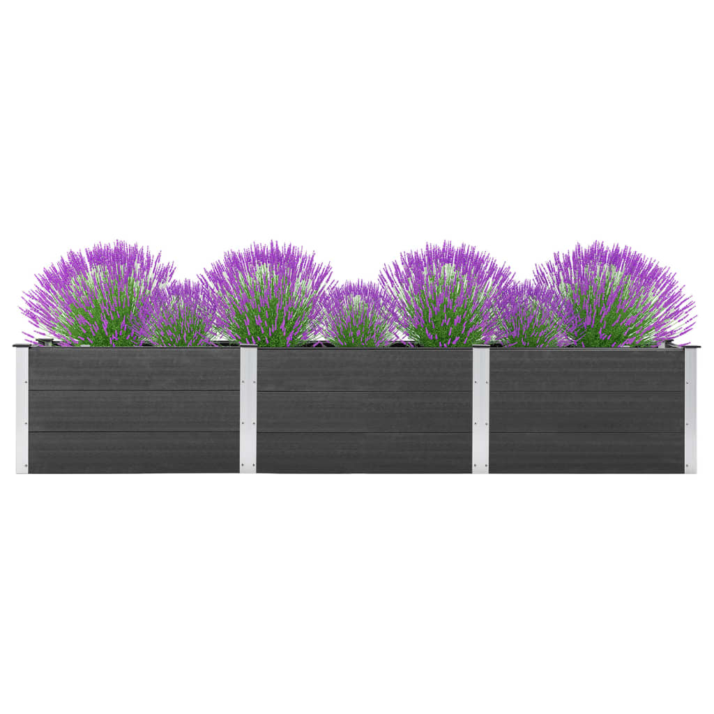vidaXL Arriate de jardín WPC gris  Dimensiones 200 x 50 x 54 cm,  200 x 50 x 91 cm,  200 x 100 x 54 cm y mas