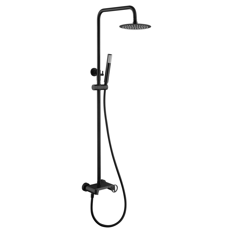 Imex Olimpo BDC033/NG Barra de ducha monomando extensible de acero inoxidable negro mate