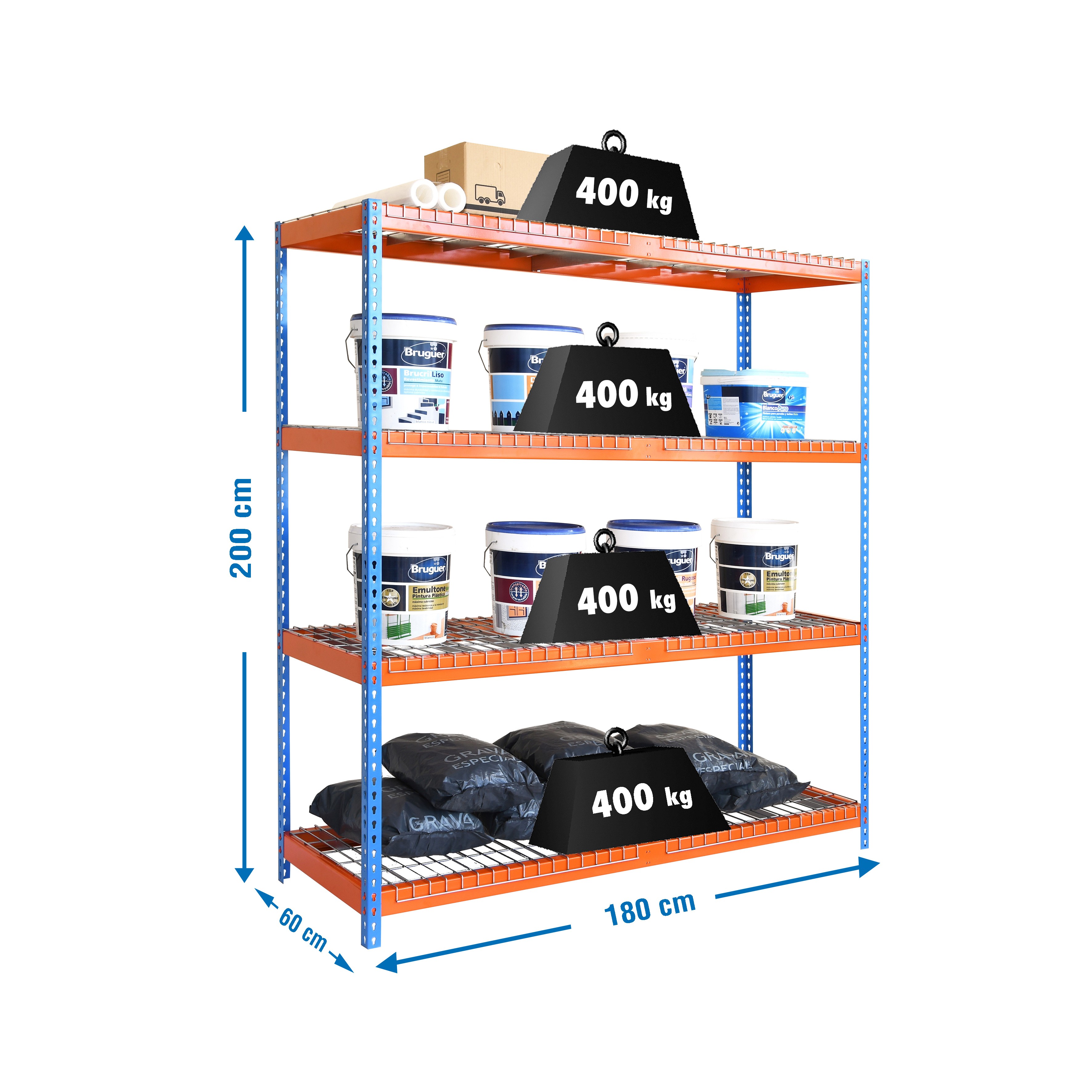 Estantería SIMONRACK Ecoforte 1806-4 rex azul/naranja