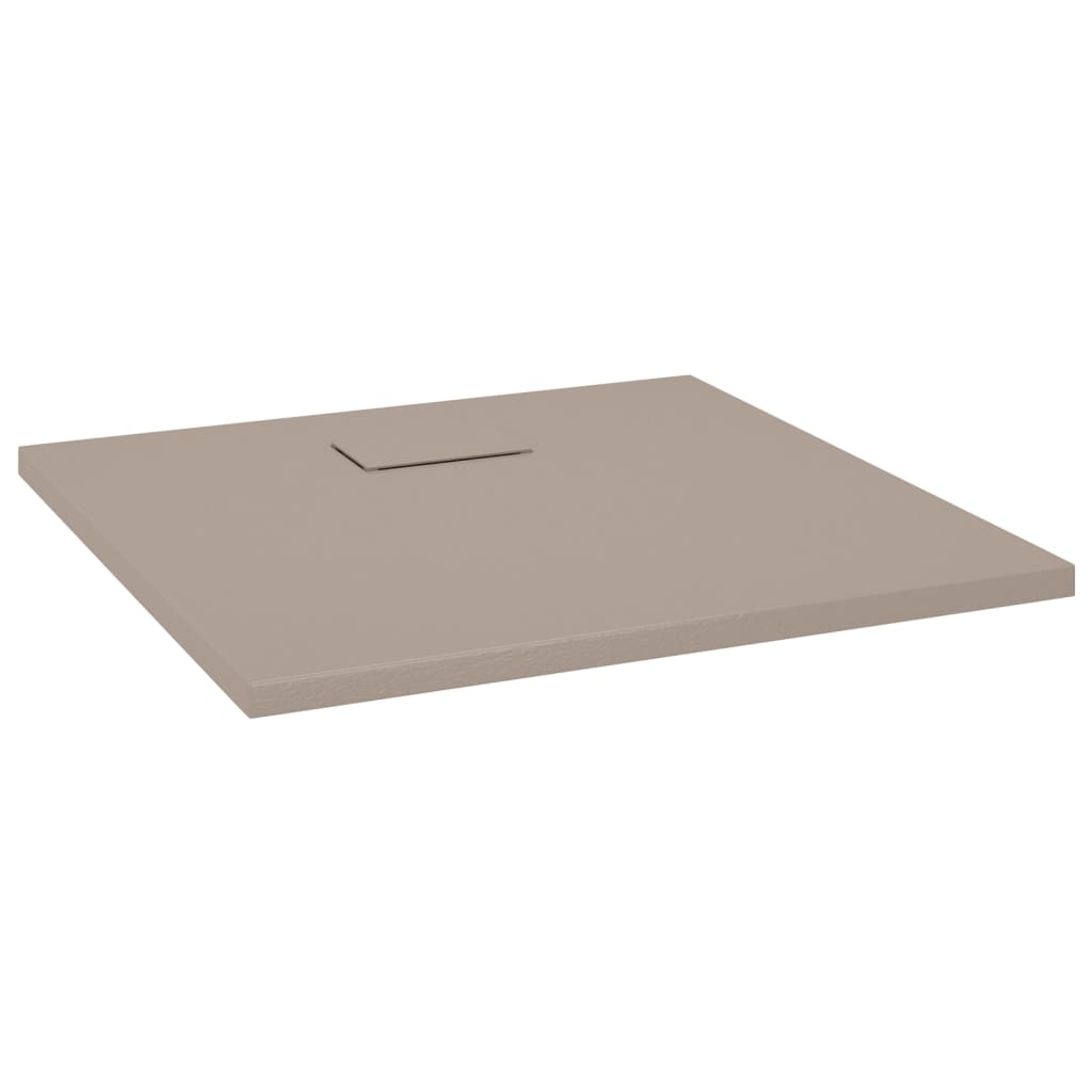 vidaXL Plato Ducha Resina Pizarra Extraplano Antideslizante 80x80 cm Color Blanco,  Gris,  Marrón y mas