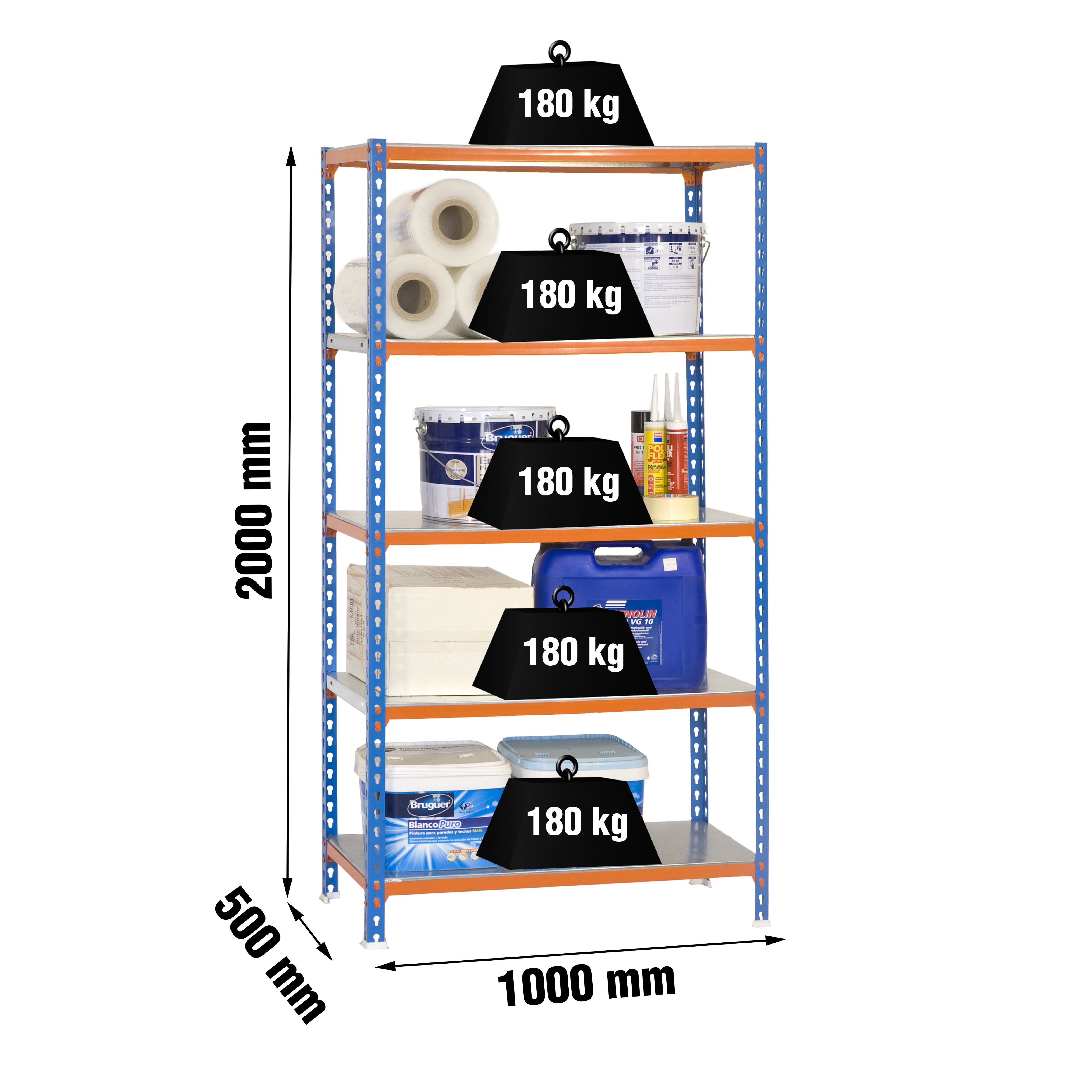 Estantería SIMONRACK Simonclick plus 5/500 azul/naranja/galva