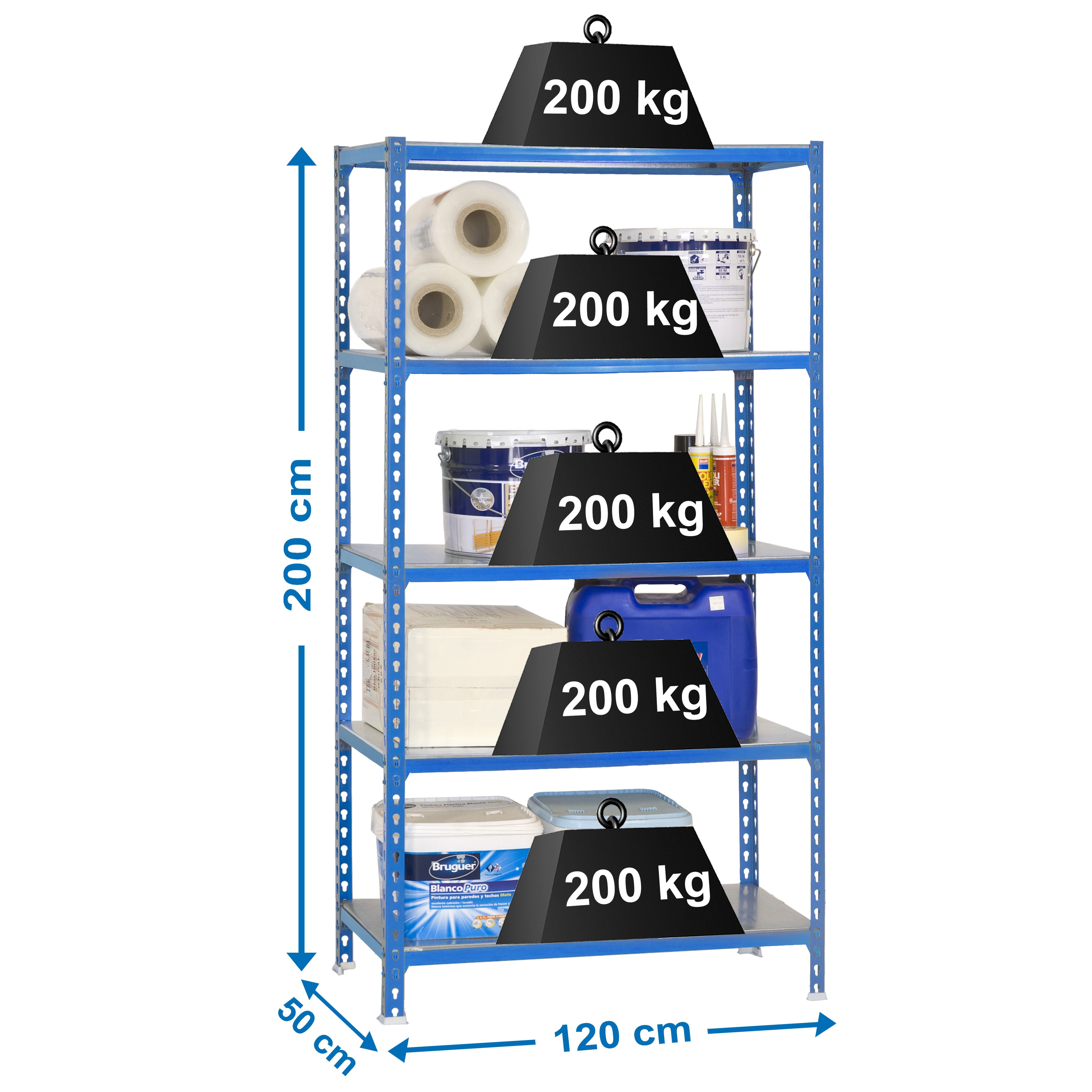 Estantería SIMONRACK Simonclick megaplus 5/500 azul/galva