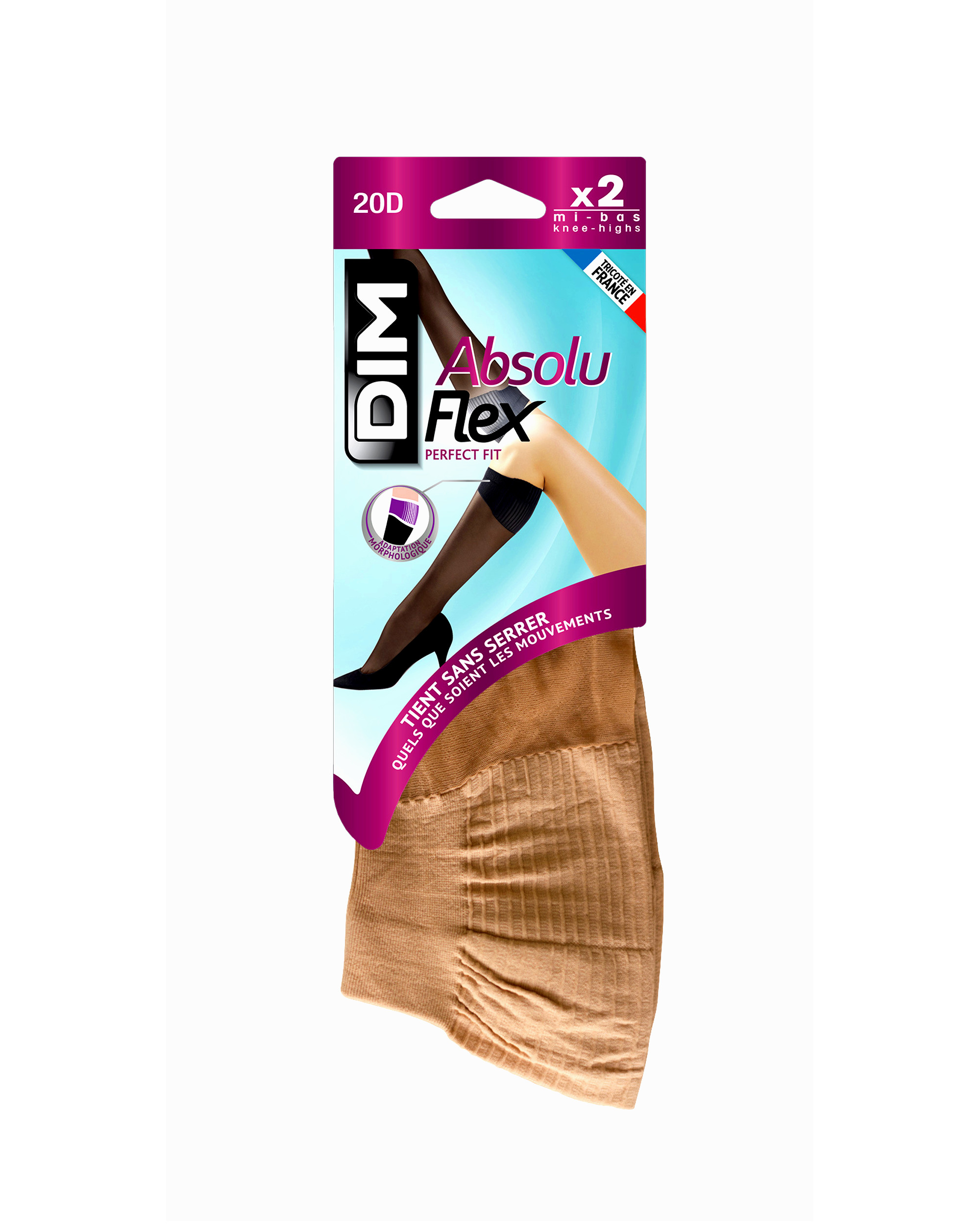 Dim Pack de 2 mini medias Absolu Flex 20 deniers con ajuste perfecto
