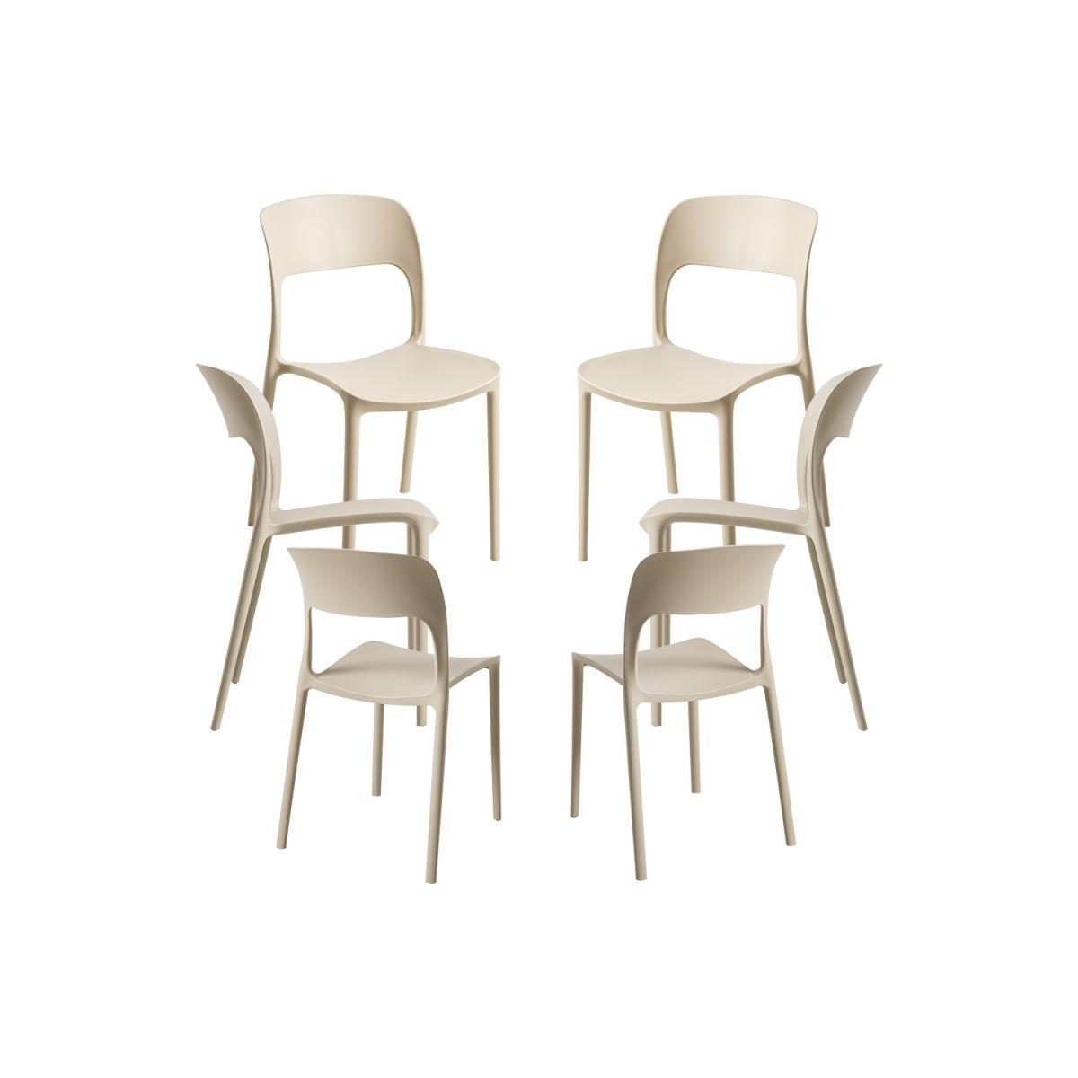 Regalos Miguel - Packs Sillas Jardín - Pack 6 Sillas Inis - Beige