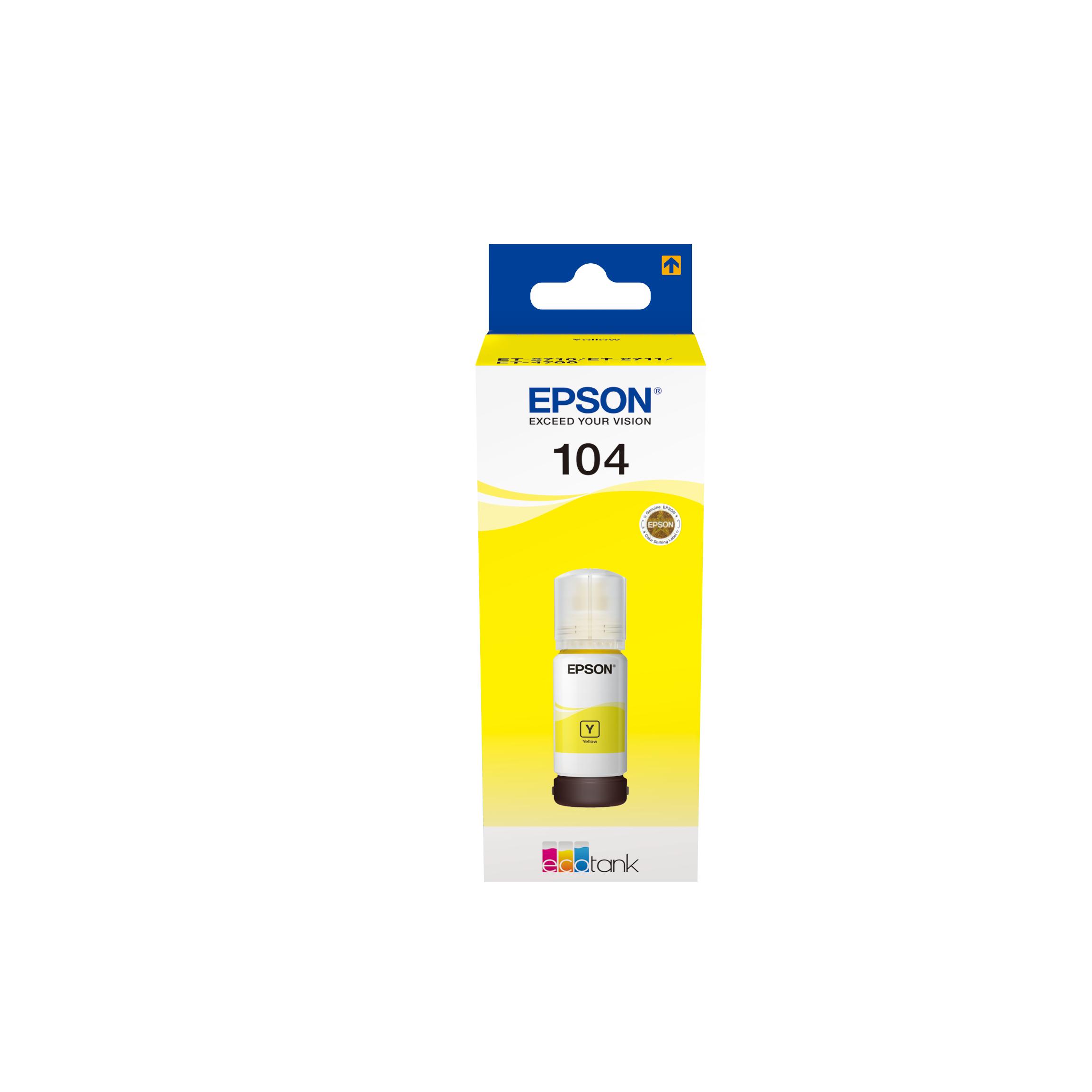 Epson 104 EcoTank Yellow ink bottle, Amarillo, Epson, Multicolor, 65 ml, 1 pieza(s)