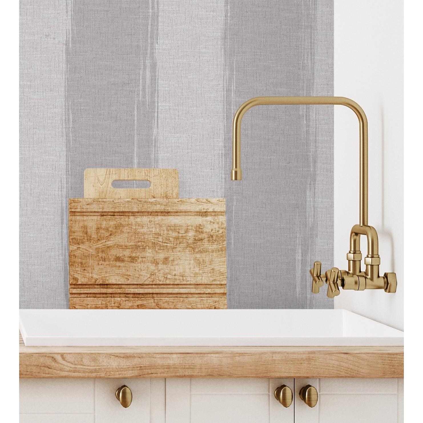 Papel pintado vinílico lavable de rayas con textura efecto textil en relieve - Tamil Etnik Stripe 676346 de GAULAN - Rollo de 10 m x 1,06 m