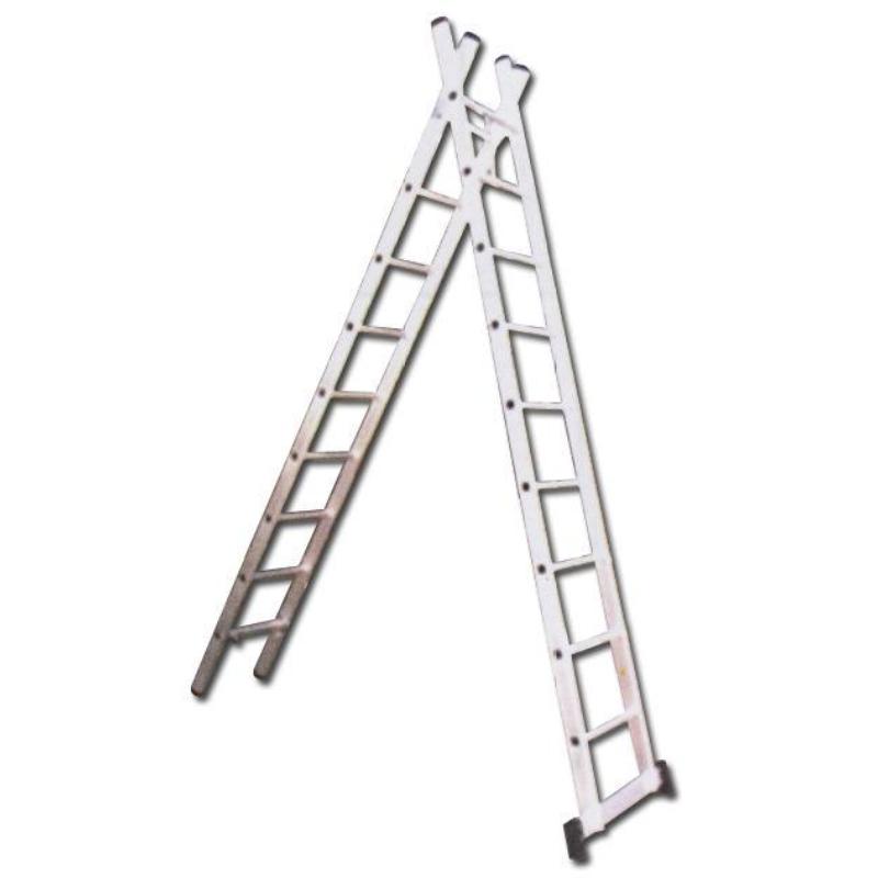 Escaleras 2 tramos 2x 10 peld+travesaño 2x3,0 mt.01166 en131