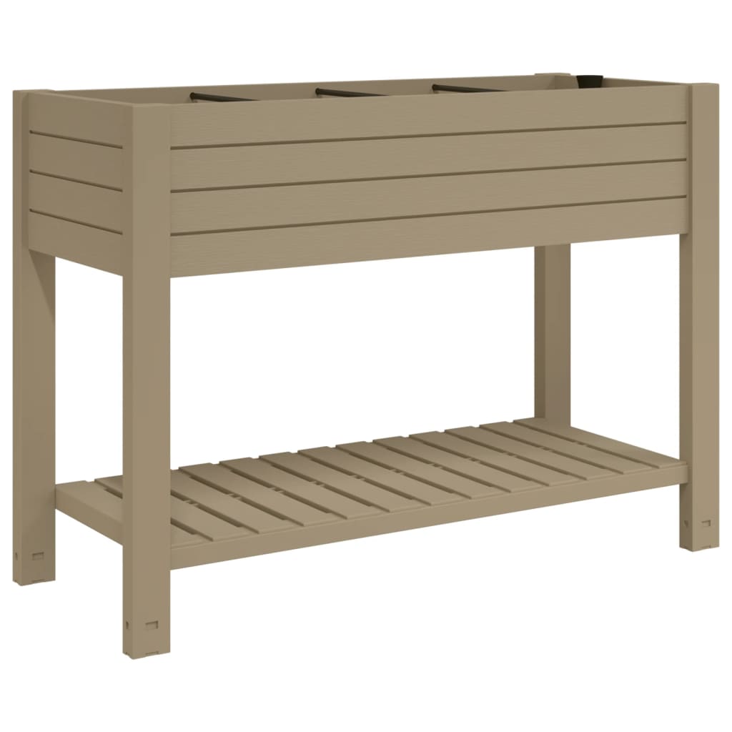 vidaXL Jardinera alta polipropileno 110x45x79 cm Color Marrón claro,  Blanco,  y mas