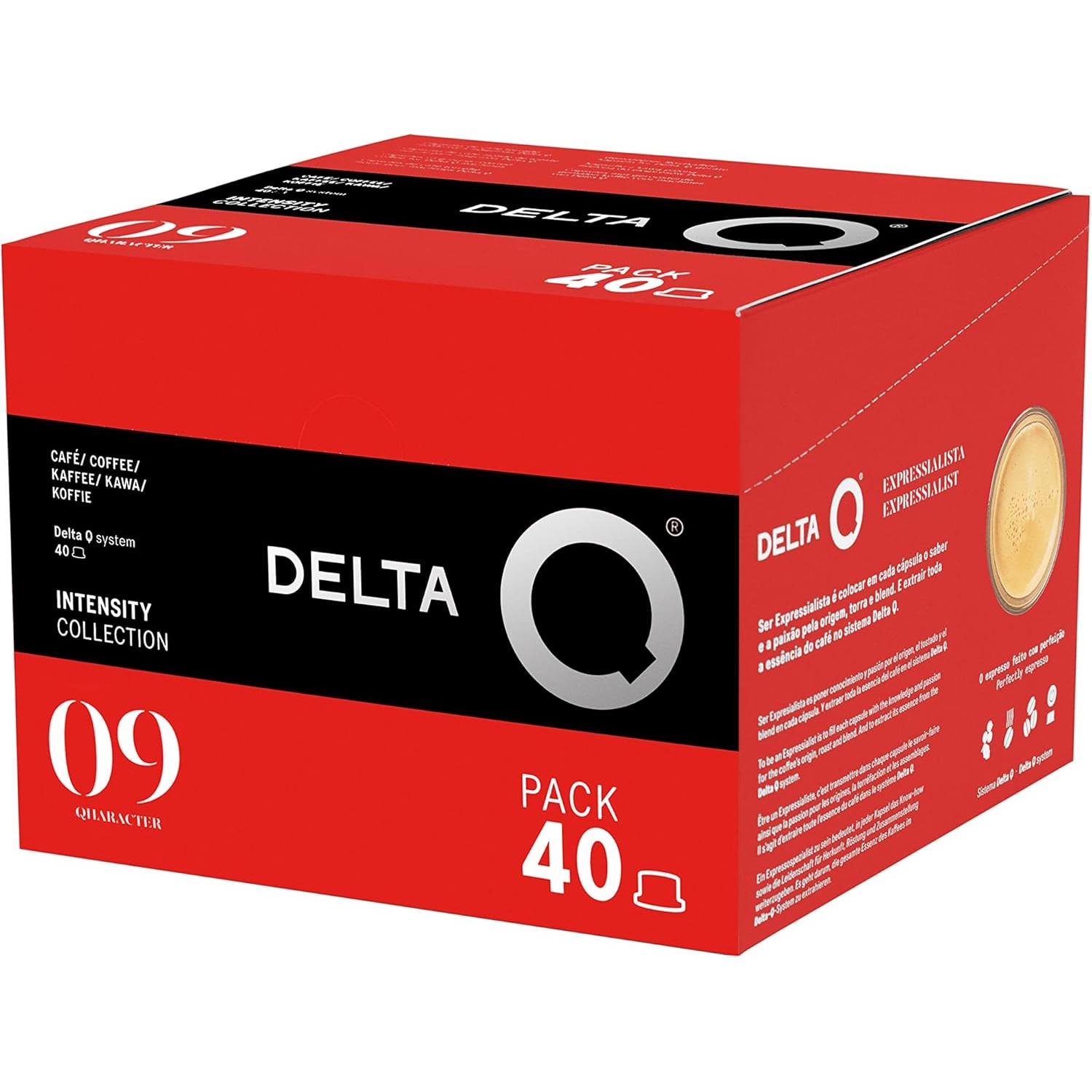 Café Molido Delta Q Qharacter Espresso Intenso con Notas de Caramelo y Frutos Secos - Intensidad 9 - Natural - 40 Cápsulas