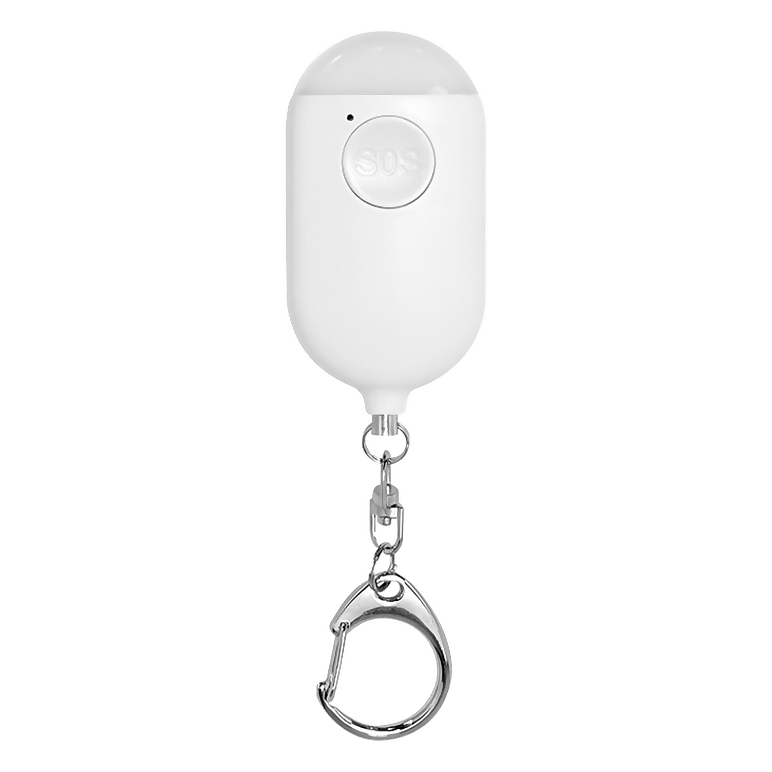 DAM Alarma SOS personal con bluetooth, luz LED brillante de 12lm y sonido de 130dB. Doble activación rápida y notificaciones. Color: Blanco