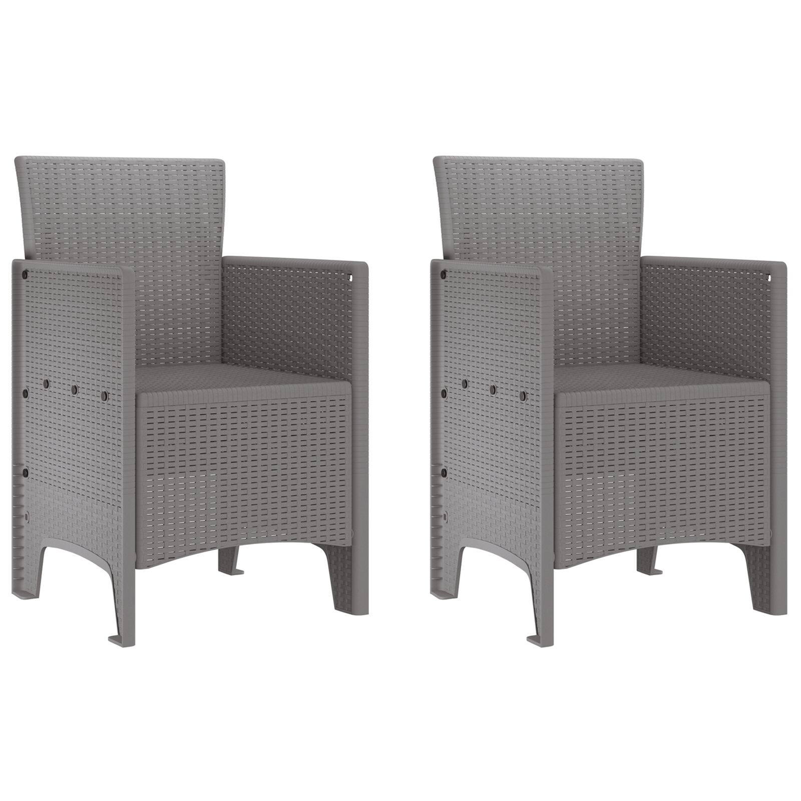 Silla de Jardín vidaXL Conjunto de 2 Gris Claro Resina Plástica Estándar