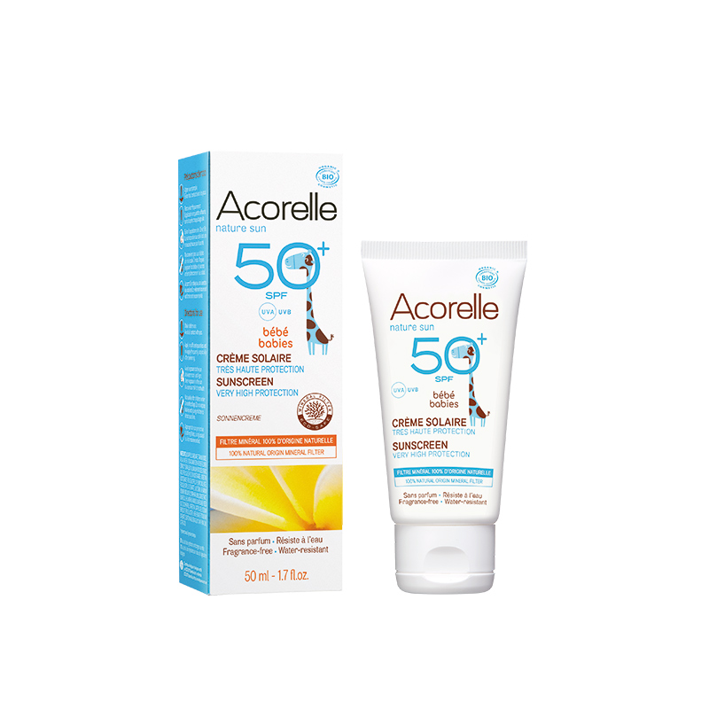 Crema solar bebés SPF 50+ Bio 50 ml de crema Acorelle