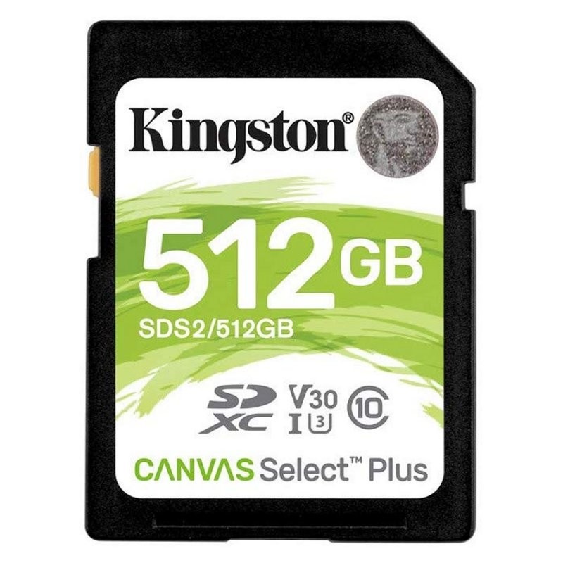 Tarjeta SD Kingston SDS2/512GB Clase 10 - 512GB - Full HD 1080p - 4K Ultra HD - Velocidades Clase 10 UHS-I - Protección de Archivos