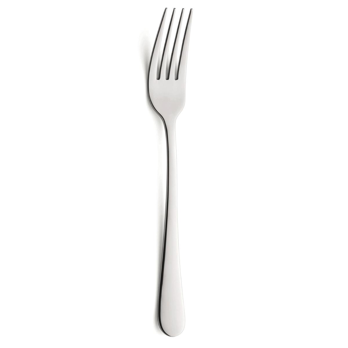 AMEFA AUSTIN Caja 12 Tenedor Mesa Acero Inox 20,7CM-2,5MM Plata Brillo Fácil de limpiar Larga duración