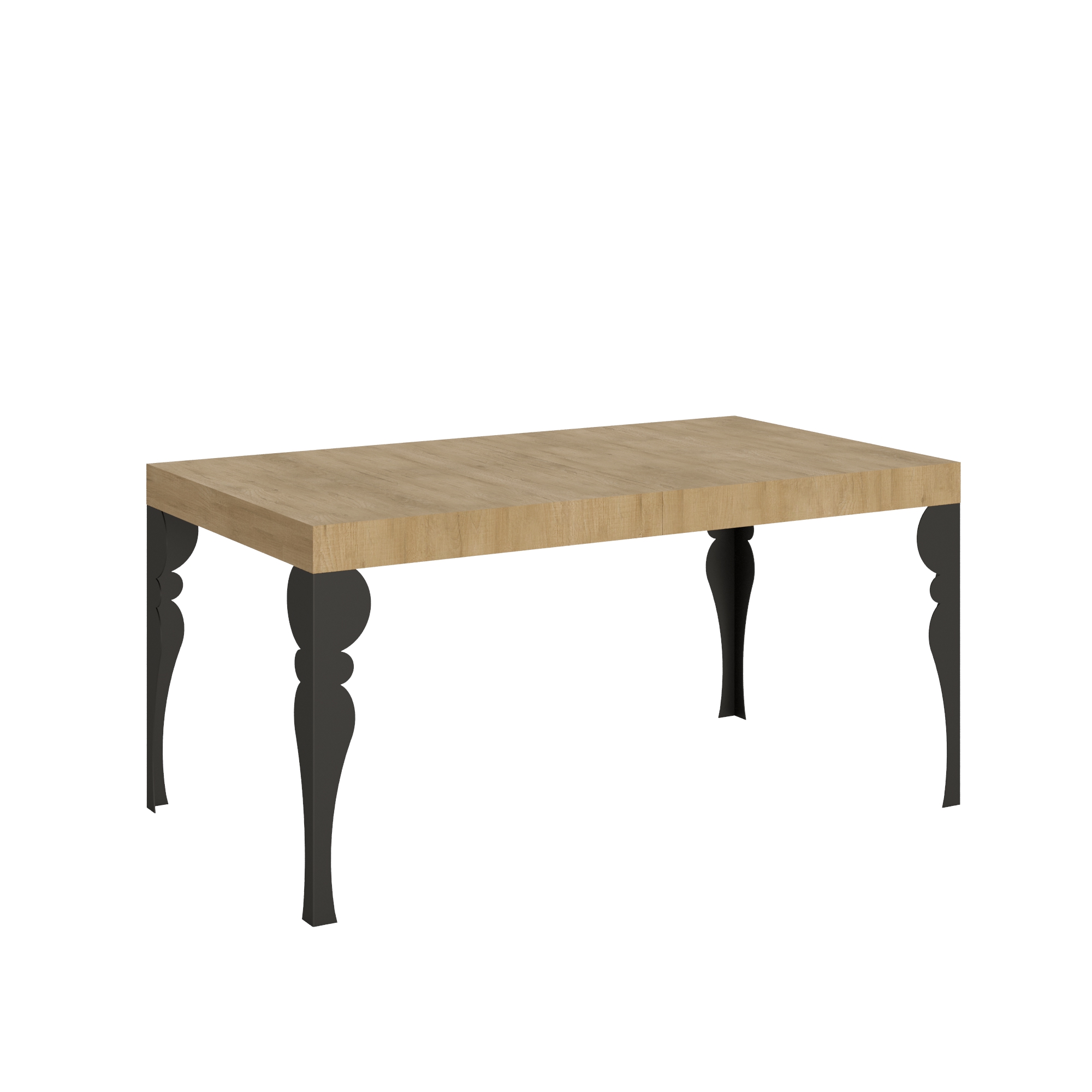 Mesa extensible Paxon 160/244x80 cm roble natural con patas antracita - Itamoby