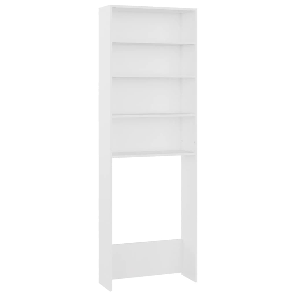 Armario de Lavadora 64x24x190 cm Estantería Muebles Colada Aseo Color Blanco,  Blanco brillante,  Roble ahumado y mas