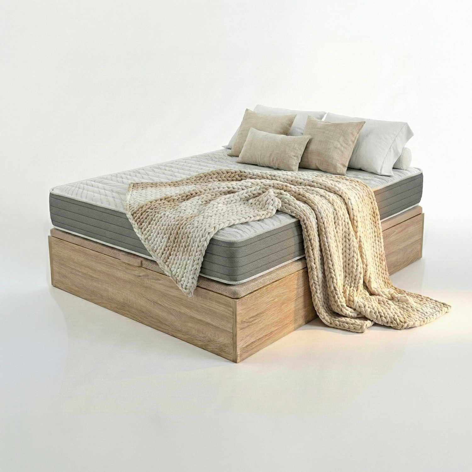 ROYAL SLEEP - Pack Colchón Muelles Ensacados 23cm + Canapé | ENVIO, MONTAJE Y RETIRADA INCLUÍDA | Ceramic Pocket Low