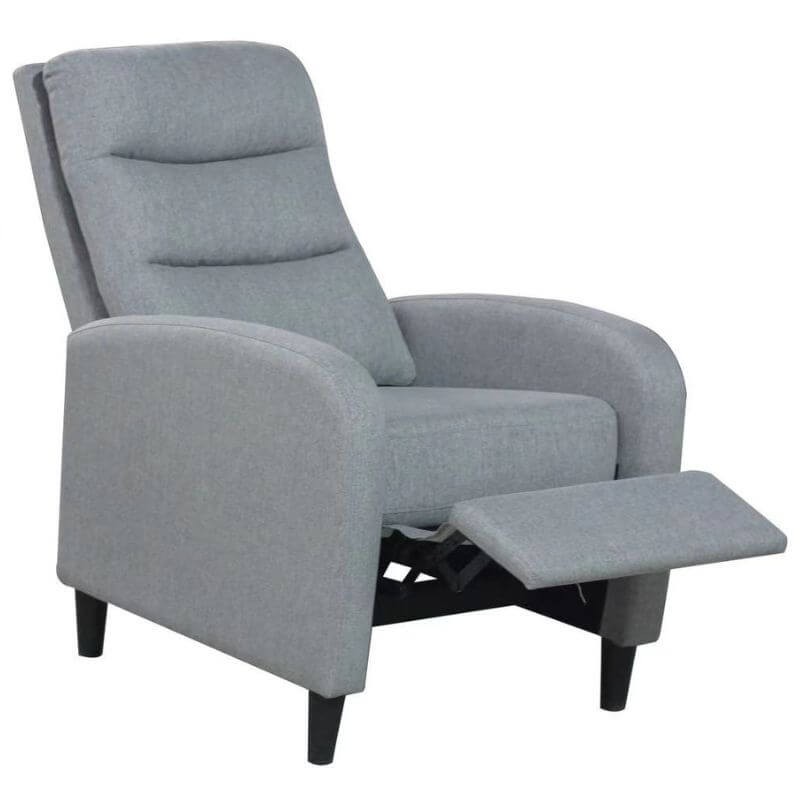 MOBELCENTER - Sillón Relax Manual Arya reclinable, Sistema Relax de Empuje, Color Gris, Medidas: Ancho: 69 cm x Fondo: 90 cm x Alto: 102 cm (1584)