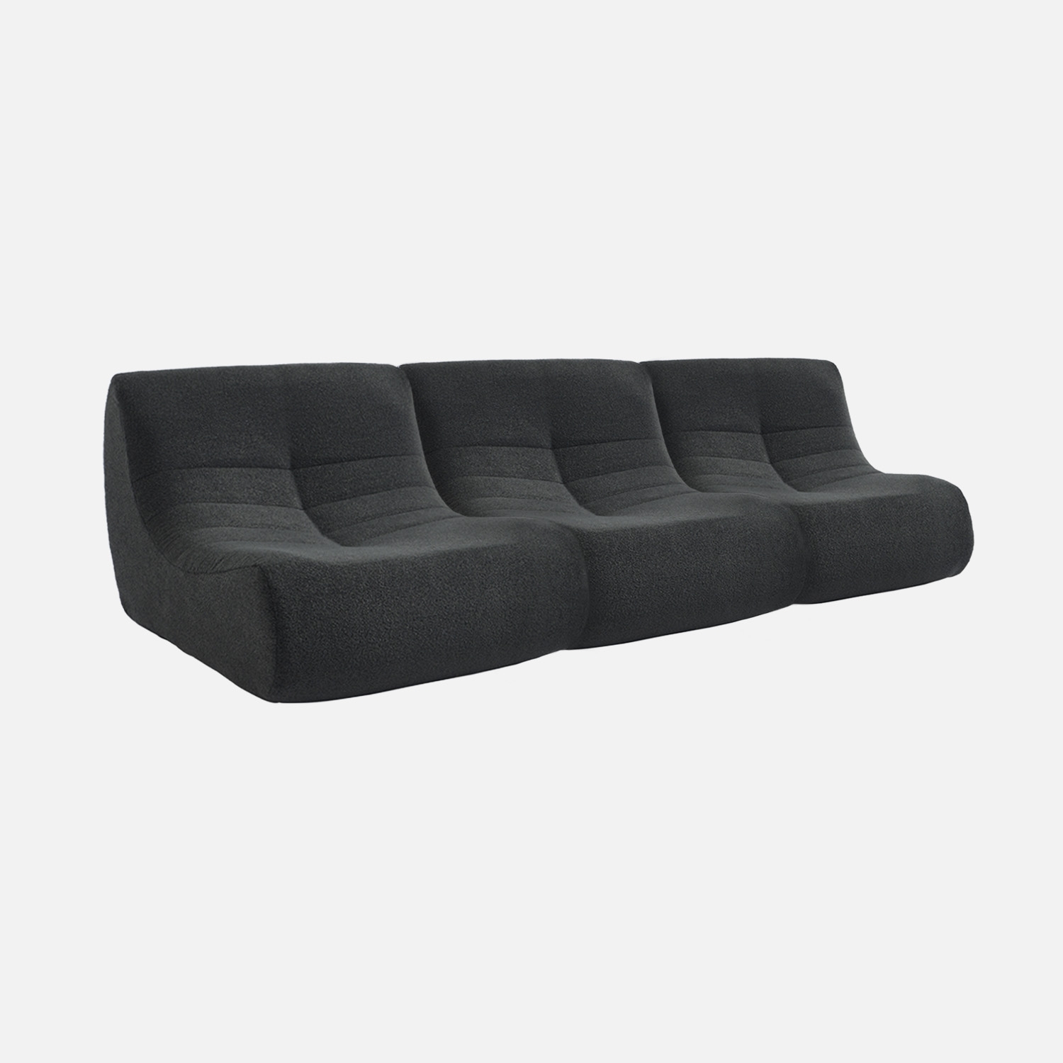 sweeek - Sofá modular en borreguito texturizado, 3 plazas , Sokol borreguito , 91x105x72