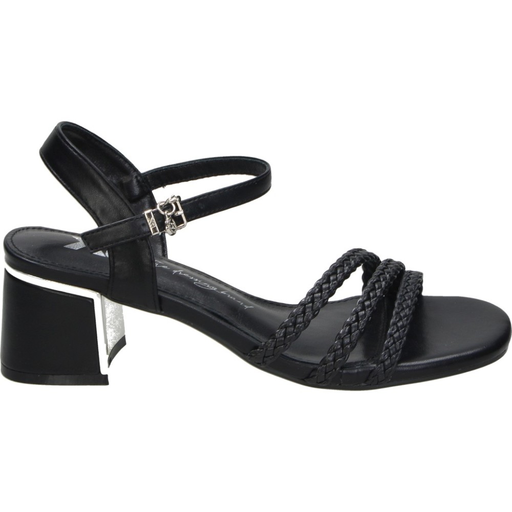 XTI | Sandalias de Tacón XTI para Mujer – Sandalias de Fiesta en Color Negro con Trenzado – Sandalia de Evento con Hebilla – Sandalia Ceremonia de Tacón Alto y Cómodo – con Plataforma – Vegan – Elegante – Boda – Modelo 145439
