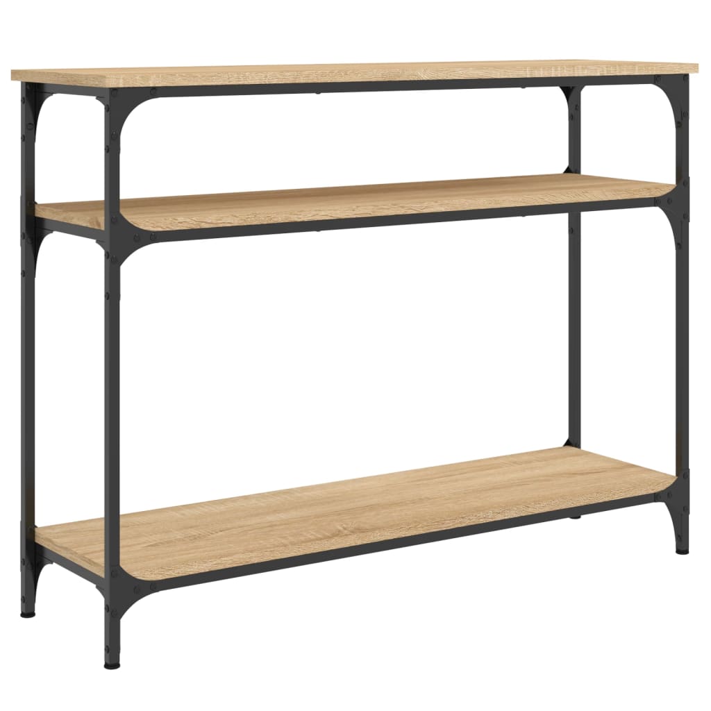 Vidaxl Mesa Consola Madera de Ingeniería 100x29x75 Cm Negro - Roble Sonoma - Roble Ahumado