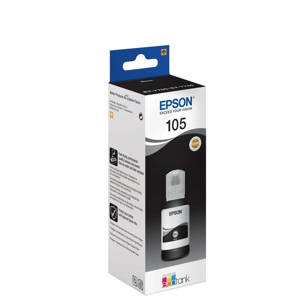 Epson - Cartucho de tinta negra C13T00Q140 para impresoras EcoTank ET-2700, ET-2750, ET-3700, ET-3750 y ET-4750, alta capacidad y bajo coste por página
