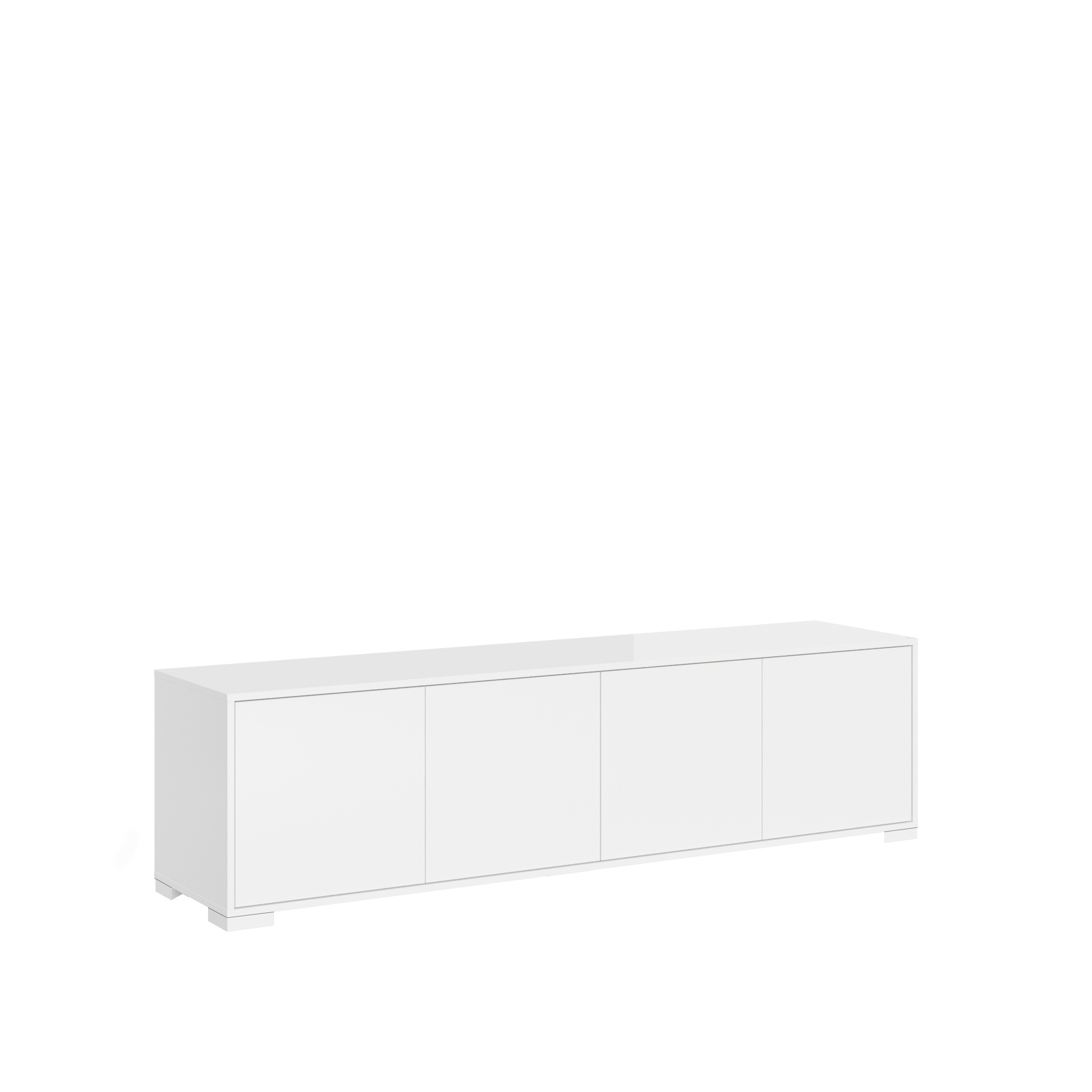 Mueble de TV Lumina de 4 puertas, 172 x 40 x 48 cm, blanco brillante - Itamoby