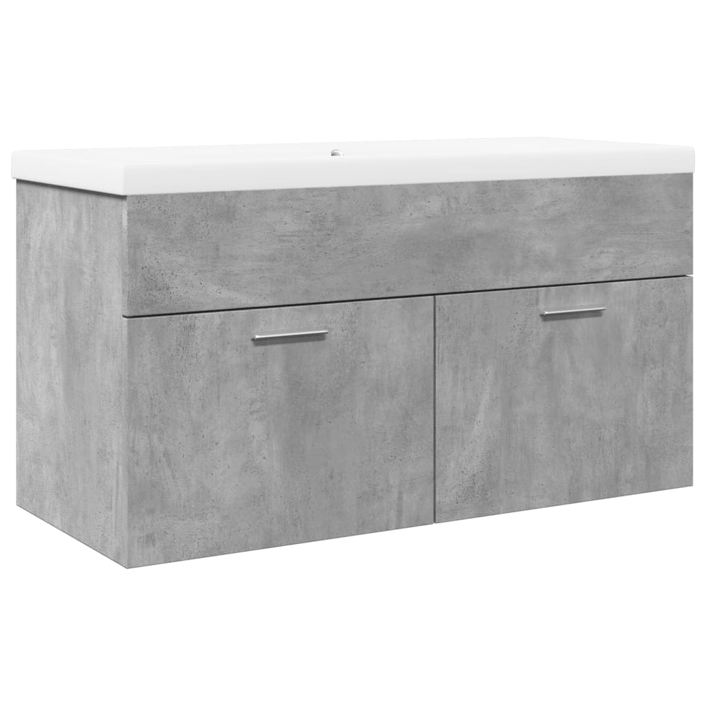 vidaXL Mueble de baño con lavabo integrado gris hormigón