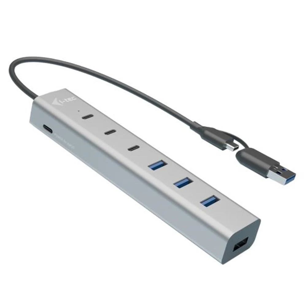 HUB Switch puertos 7 puertos (3 USB-C, 4 USB-A) I-TEC CAHUBMETAL7  | Aluminio