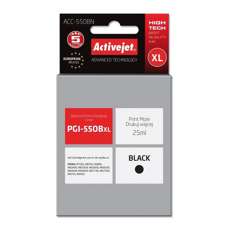 Activejet Cartucho De Tinta Negro Compatible Con Canon PIXMA Alto Rendimiento XL