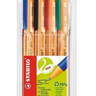 STABILO BOLIGRAFO STABILO POINTBALL 4 UD BOLIGRAFOS 5x1x15 Cms.