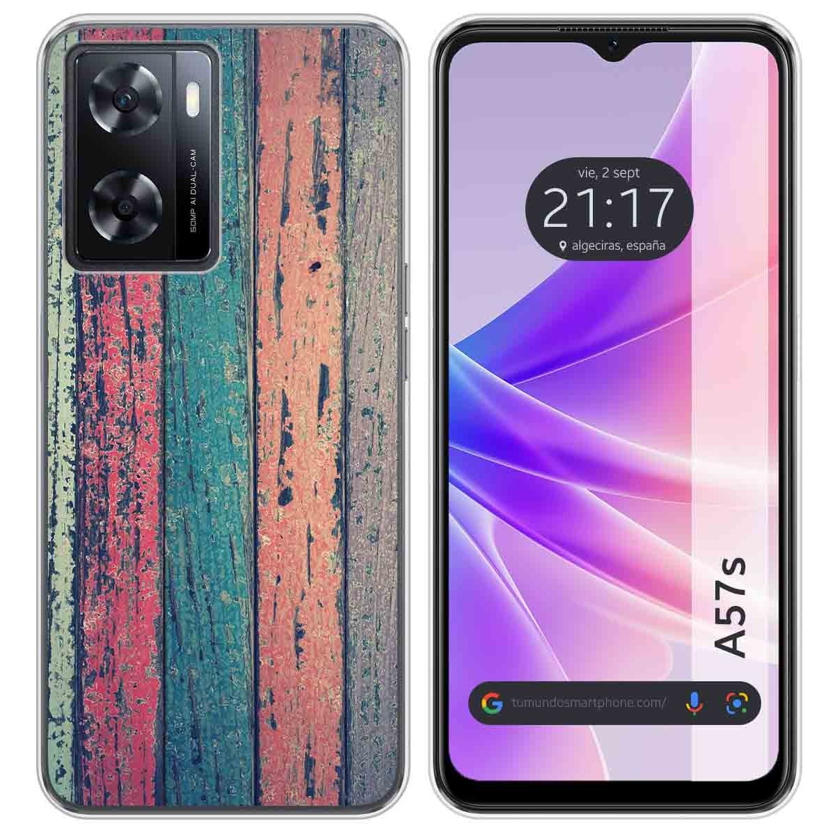Funda Silicona para Oppo A57s diseño Madera 10 Dibujos