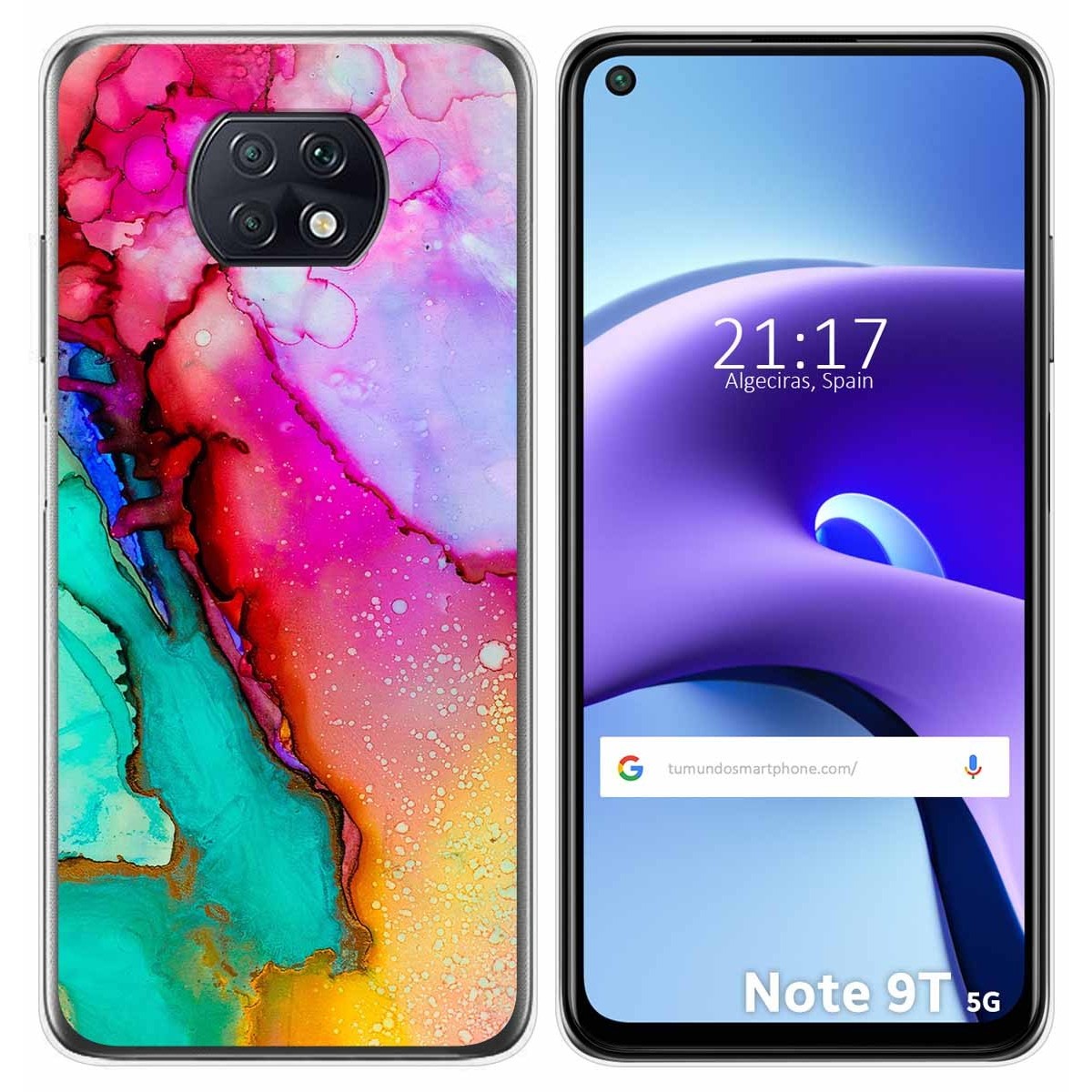 Tumundosmartphone Funda Gel Tpu para Xiaomi Redmi Note 9T 5G diseño Mármol 15 Dibujos