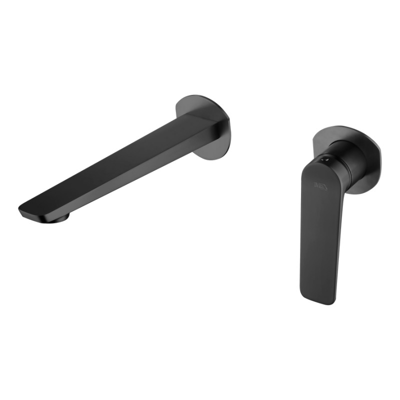 Imex Nápoles GLN047/NG grifo monomando empotrado para lavabo de latón con acabado negro mate