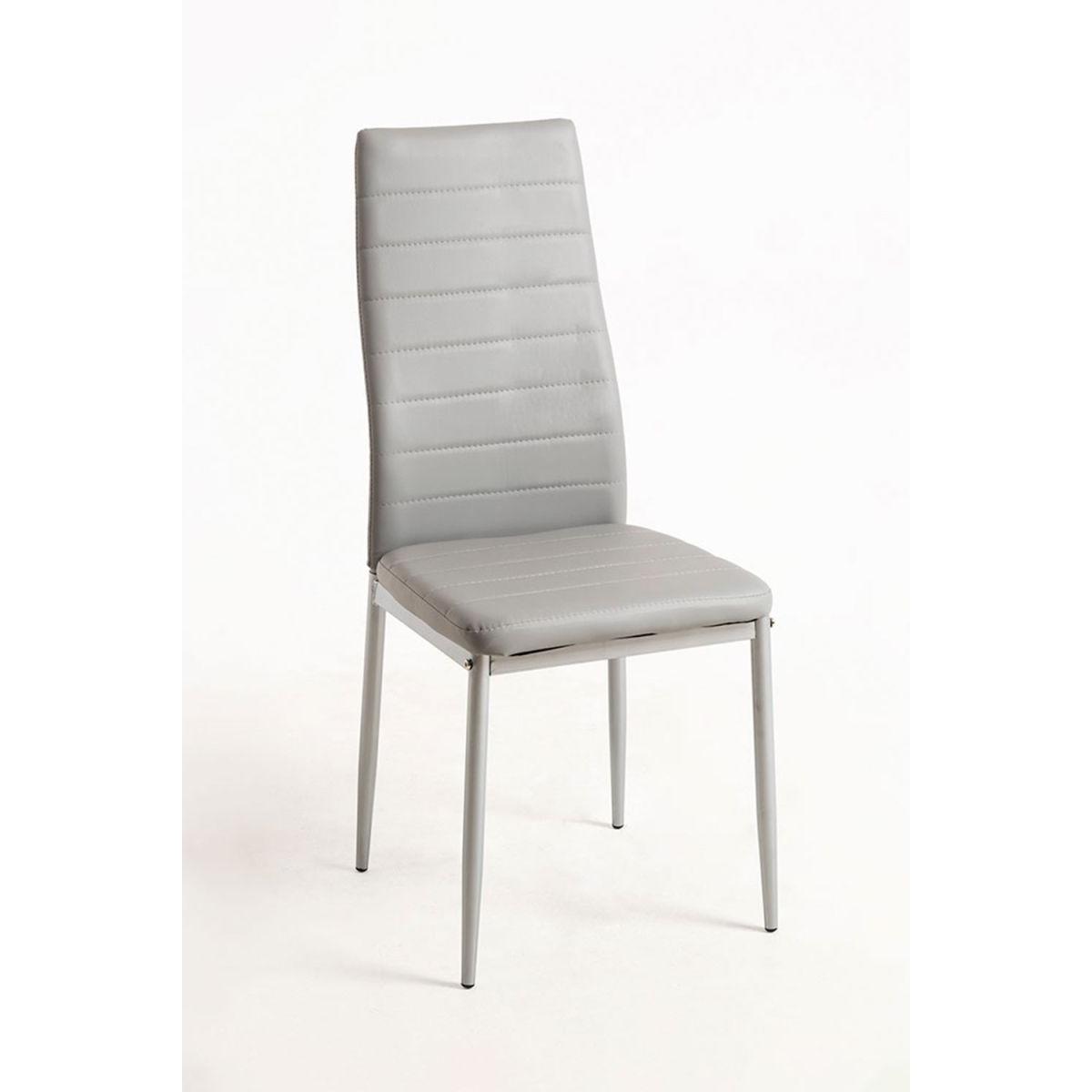 Regalos Miguel - Packs Sillas Comedor - Pack 4 Sillas Lauter Polipiel - Gris claro