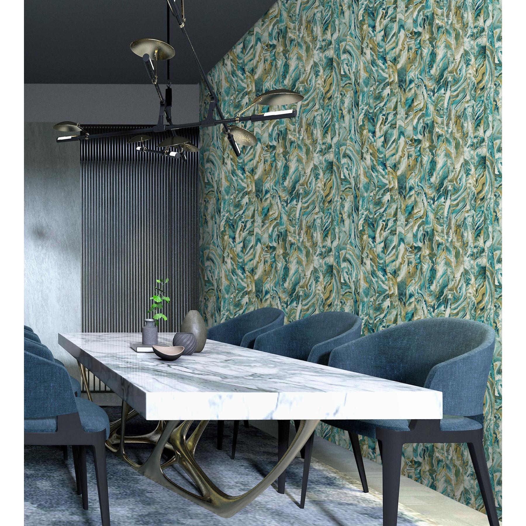 Papel pintado vinílico lavable mármol piedra de ágata con relieve - Ionos Marble 681628 de GAULAN - Rollo de 10 m x 1,06 m
