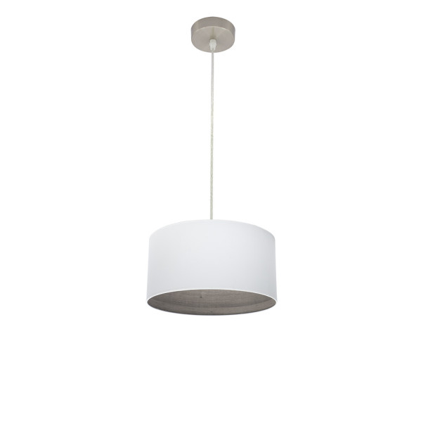 FABRILAMP Colgante Tatiana 1xe27 Niquel/blanco-mad.Gris Regx30x30 Cm