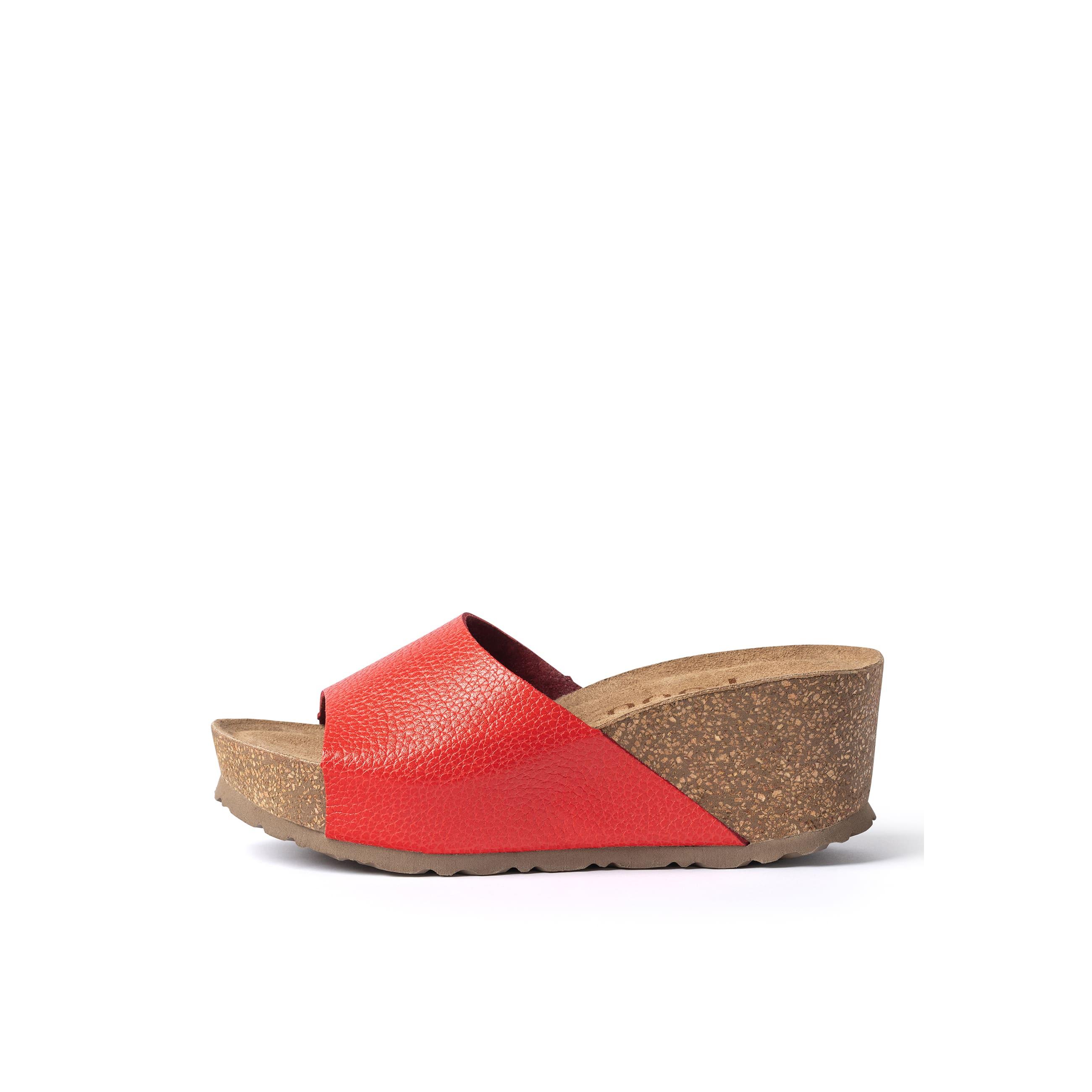 YOKONO Sandalia cuña BARI-265 CORAL | Zapatos mujer Primavera-Verano | Piel vacuna  Sandal | 6 CM