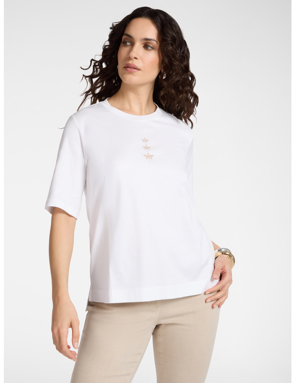 Elena Mirò - Camiseta de algodón con libélulas