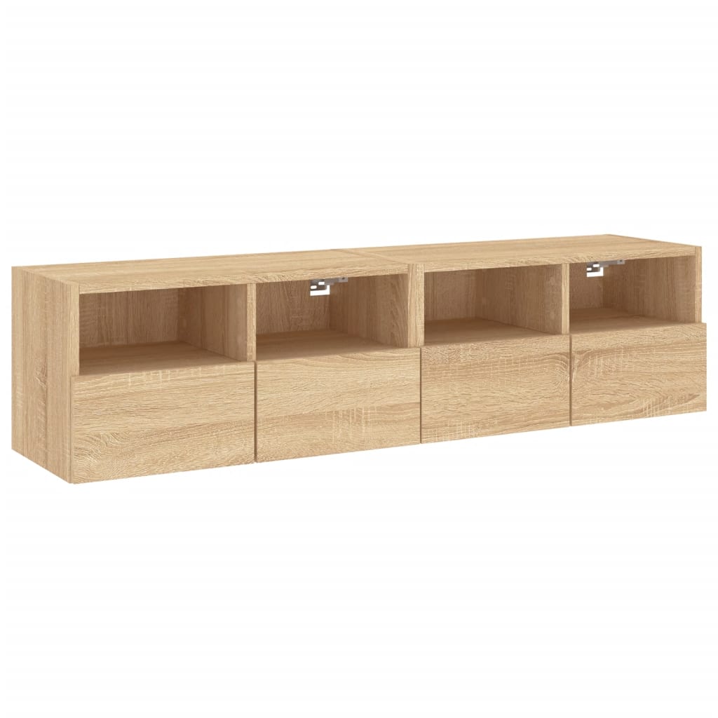 Vidaxl - Muebles TV de Pared 2 Uds. Madera Ingeniería 60x30x30 Cm - Blanco