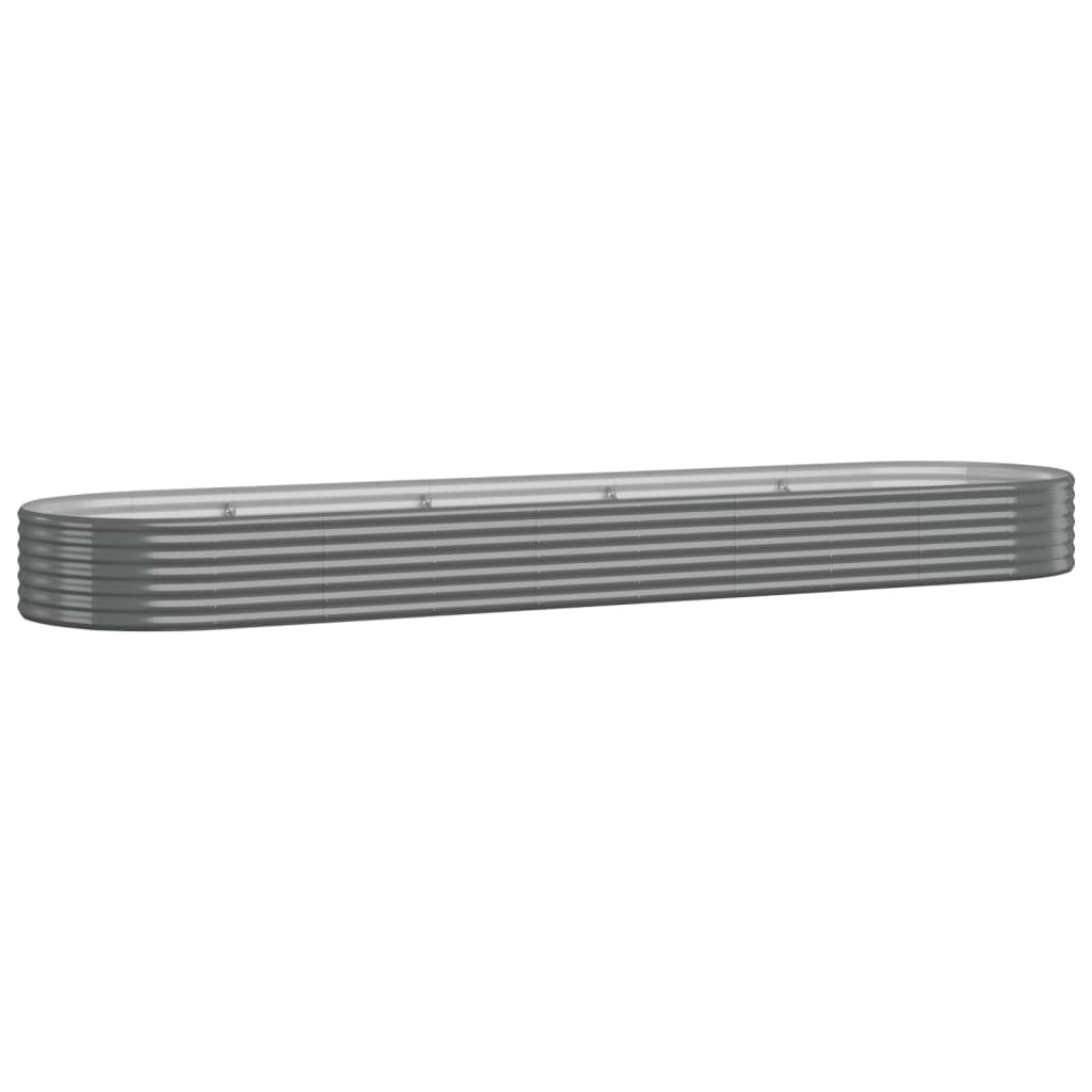 vidaXL Jardinera arriate acero recubrimiento polvo 396x100x36 cm Color Gris,  Plateado,  y mas
