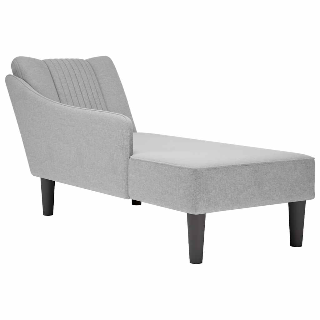 vidaXL Chaise longue con reposabrazos derecho tela color topo en color Taupé/Gris oscuro/Gris claro y más