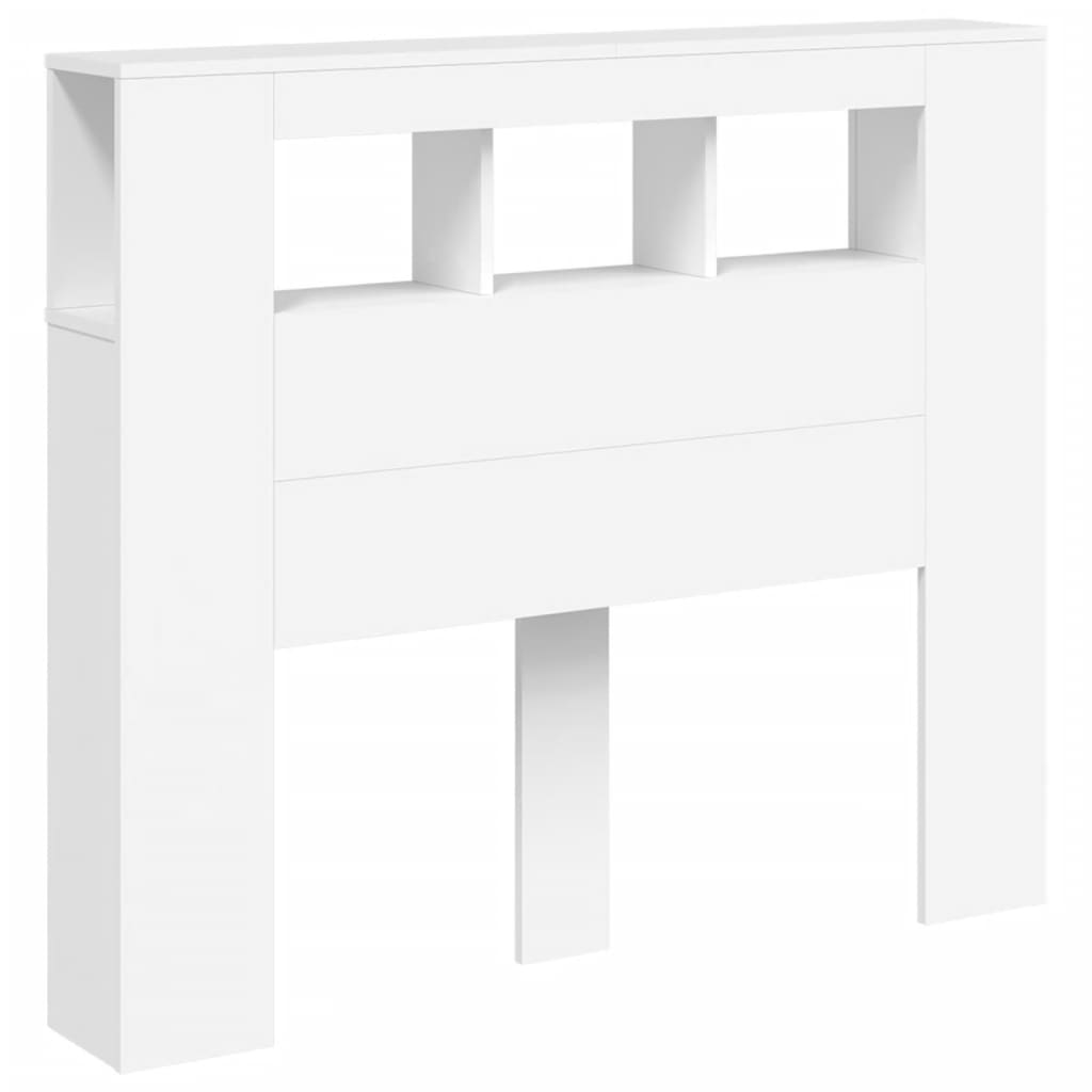 vidaXL Cabecero con LED madera de ingeniería blanco 120x18,5x103,5 cm