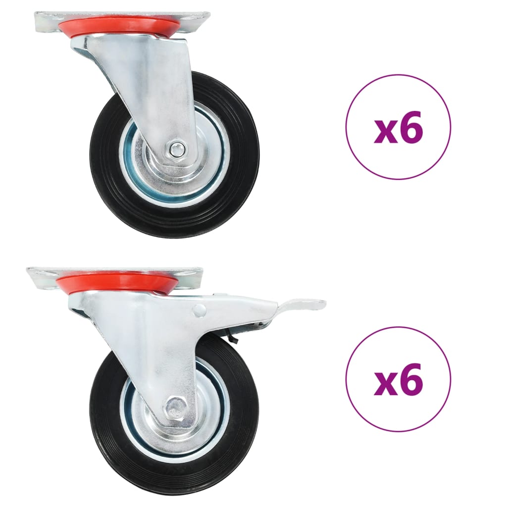 vidaXL Ruedas Giratorias con Diámetro 100mm Manipulación Materiales Mueble Cantidad 4 unidades,  8 unidades,  12 unidades y mas