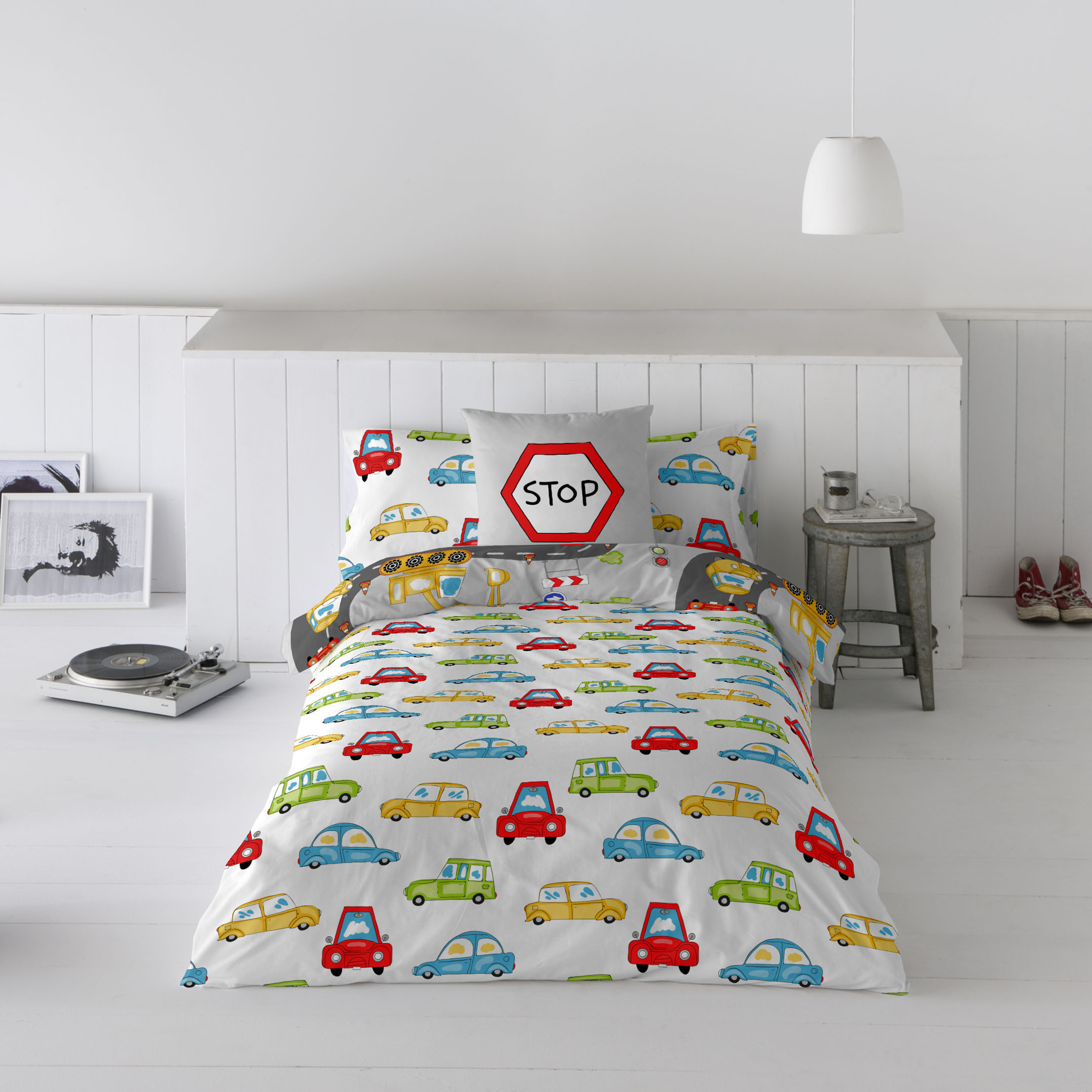 Cool Kids - Funda Nórdica Infantil Estampada Reversible - 100% Algodón Extrasuave - Juego de 2 Piezas Funda de Edredón y 1 Funda de Almohada - Cama 90/105 cm - Fabricada en España
